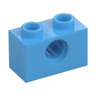 Technic Stein 1 × 2 [1 Pinloch] Mittelblau