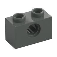 Technic Stein 1 × 2 [1 Pinloch] Dunkelgrau