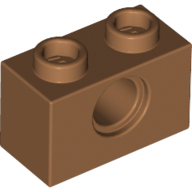 Technic Stein 1 × 2 [1 Pinloch] Mittelnougat