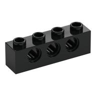 Technic Brick 1 × 4 [3 Pin Holes] Black