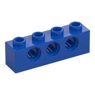 Technic Brick 1 × 4 [3 Pin Holes] Blue