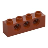 Technic Stein 1 × 4 [3 Pinlöcher] Dunkelorange