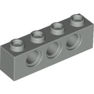 Technic Brick 1 × 4 [3 Pin Holes] Light Gray
