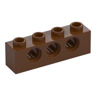 Technic Stein 1 × 4 [3 Pinlöcher] Rotbraun