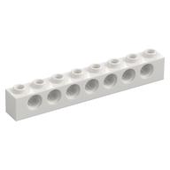 Technic Brick 1 × 8 [7 Pin Holes] White