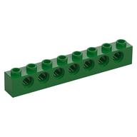 Technic Brick 1 × 8 [7 Pin Holes] Green