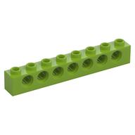 Technic Brick 1 × 8 [7 Pin Holes] Lime