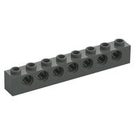 Technic Stein 1 × 8 [7 Pinlöcher] Dunkelgrau