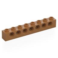 Technic Brick 1 × 8 [7 Pin Holes] Medium Nougat