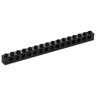 Technic Brick 1 × 16 [15 Pin Holes] Black