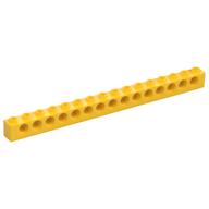 Technic Stein 1 × 16 [15 Pinlöcher] Gelb