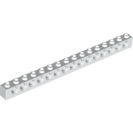 Technic Stein 1 × 16 [15 Pinlöcher] Weiß