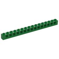 Technic Brick 1 × 16 [15 Pin Holes] Green