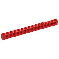 Technic Stein 1 × 16 [15 Pinlöcher] Rot