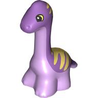 Duplo Dinosaur Diplodocus Baby with Medium Lavender Top, Bright Light Yellow Stripes print Lavender