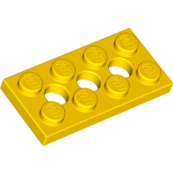 Technic Platte 2 × 4 [3 Löcher] Gelb
