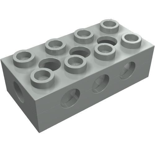 Technic Stein 2 × 4 mit oben/Seite/Ende Löcher und Hohlnoppen