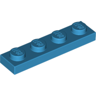 Platte 1 × 4 Dunkelazur