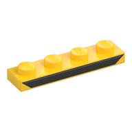 Plate 1 × 4 with Black Stripe print Gelb