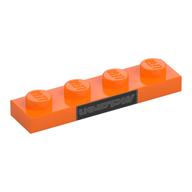 Plate 1 × 4 with Silver 'McLaren' on Black Background print Orange