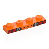 Plate 1 × 4 with Red/Silver Taillights on Black Background print Orange