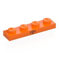 Plate 1 × 4 with Black Toyota Logo print Orange