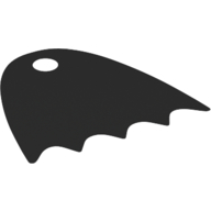 Neckwear Cape, Scalloped 5 Points, One Top Hole [Spongy Stretchable Fabric] Schwarz
