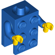 Minifig Torso Brick Suit with Yellow Hands Blue
