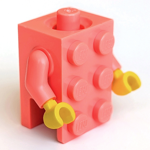 Minifig Torso Brick Suit with Yellow Hands Koralle