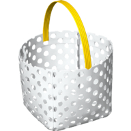 Duplo Bag with Yellow Handle White