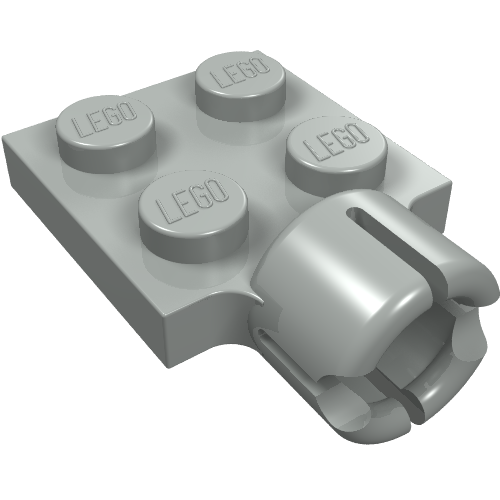 Plate Special 2 × 2 with Towball Socket, Short, 4 Slots Light Gray