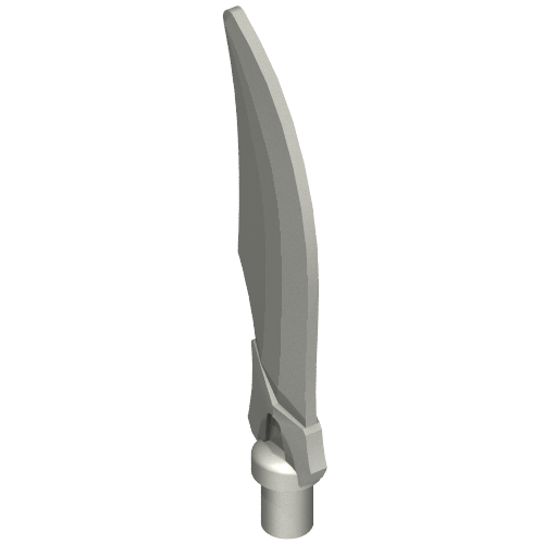 Weapon Sword Curved Blade with Bar Flat Silver