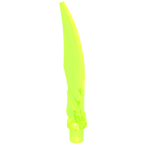 Weapon Sword Curved Blade with Bar Trans-Neon Green