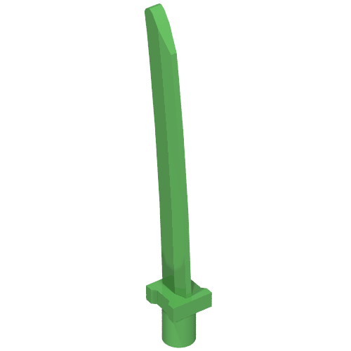 Weapon Sword Blade with Bar, Square Crossguard Bright Green
