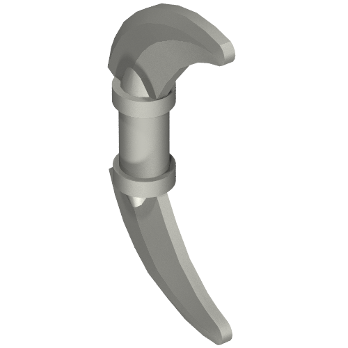 Weapon Scythe / Hook with Double Blades Flat Silver