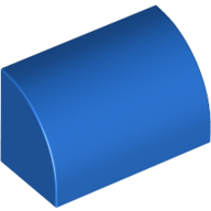 Brick Curved 1 × 2 × 1 No Studs Blue