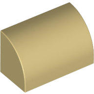 Brick Curved 1 × 2 × 1 No Studs Tan