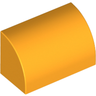 Brick Curved 1 × 2 × 1 No Studs Bright Light Orange