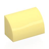 Brick Curved 1 × 2 × 1 No Studs Bright Light Yellow