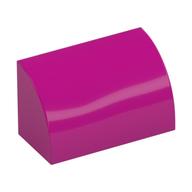 Brick Curved 1 × 2 × 1 No Studs Magenta