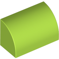 Brick Curved 1 × 2 × 1 No Studs Lime