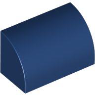 Brick Curved 1 × 2 × 1 No Studs Dark Blue