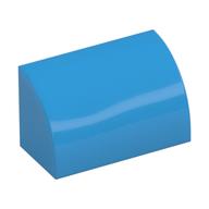 Brick Curved 1 × 2 × 1 No Studs Dark Azure