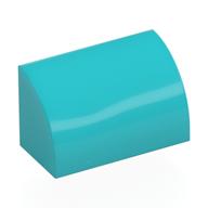 Brick Curved 1 × 2 × 1 No Studs Medium Azure
