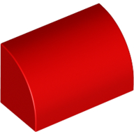 Brick Curved 1 × 2 × 1 No Studs Red
