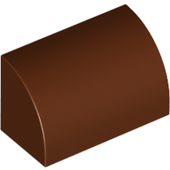 Brick Curved 1 × 2 × 1 No Studs Reddish Brown