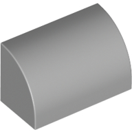Brick Curved 1 × 2 × 1 No Studs Light Bluish Gray