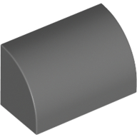 Bogenstein 1 × 2 × 1 Nr. Noppen Dunkelblaugrau