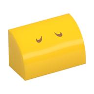 Brick Curved 1 × 2 × 1 No Studs with Medium Nougat Lines (Koopa Troopa Nostrils) Print