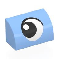 Brick Curved 1 × 2 × 1 No Studs with Eye, Looking Left Print